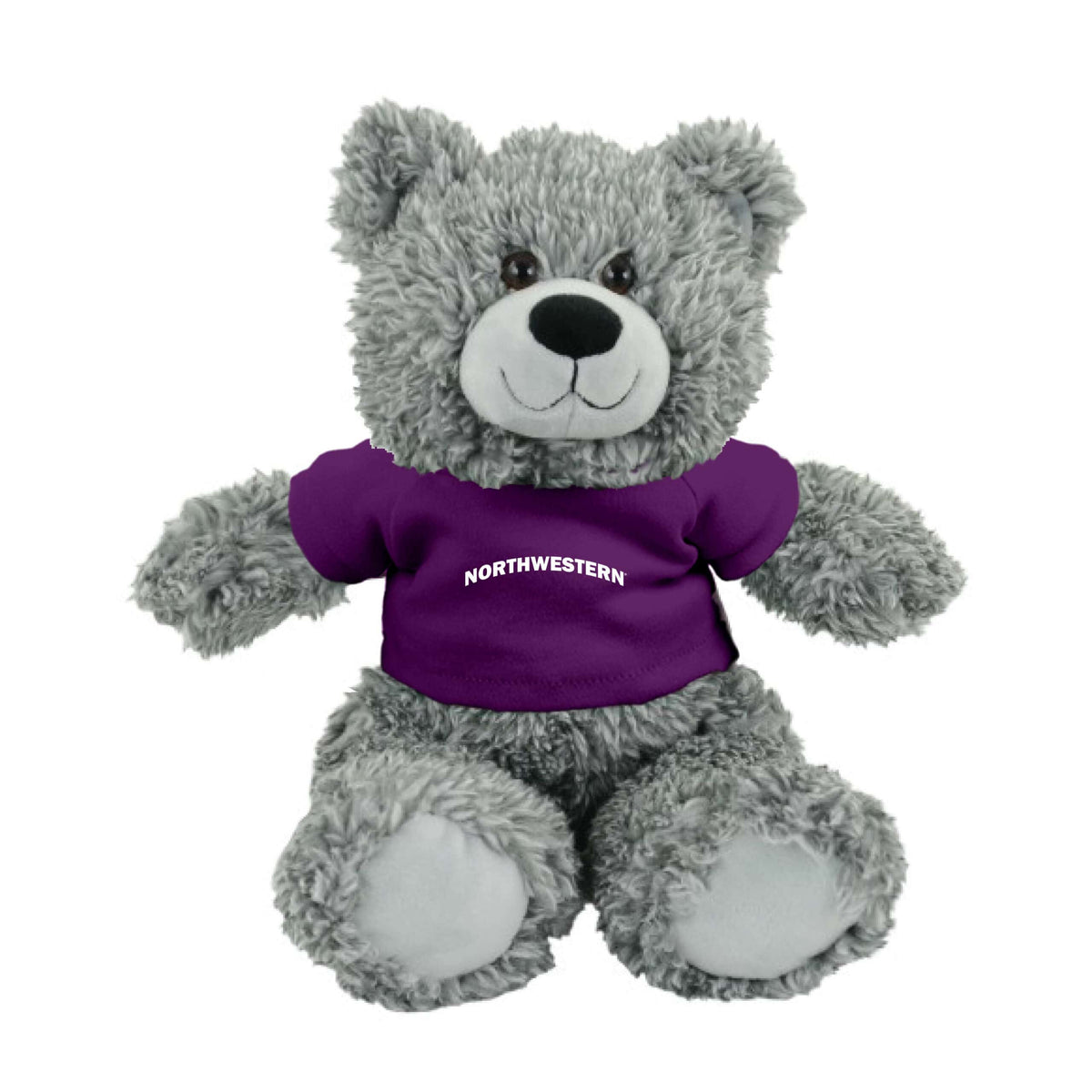 Northwestern University Wildcats Bodie Teddy Bear Wearing Purple "Northwestern" Tee Shirt