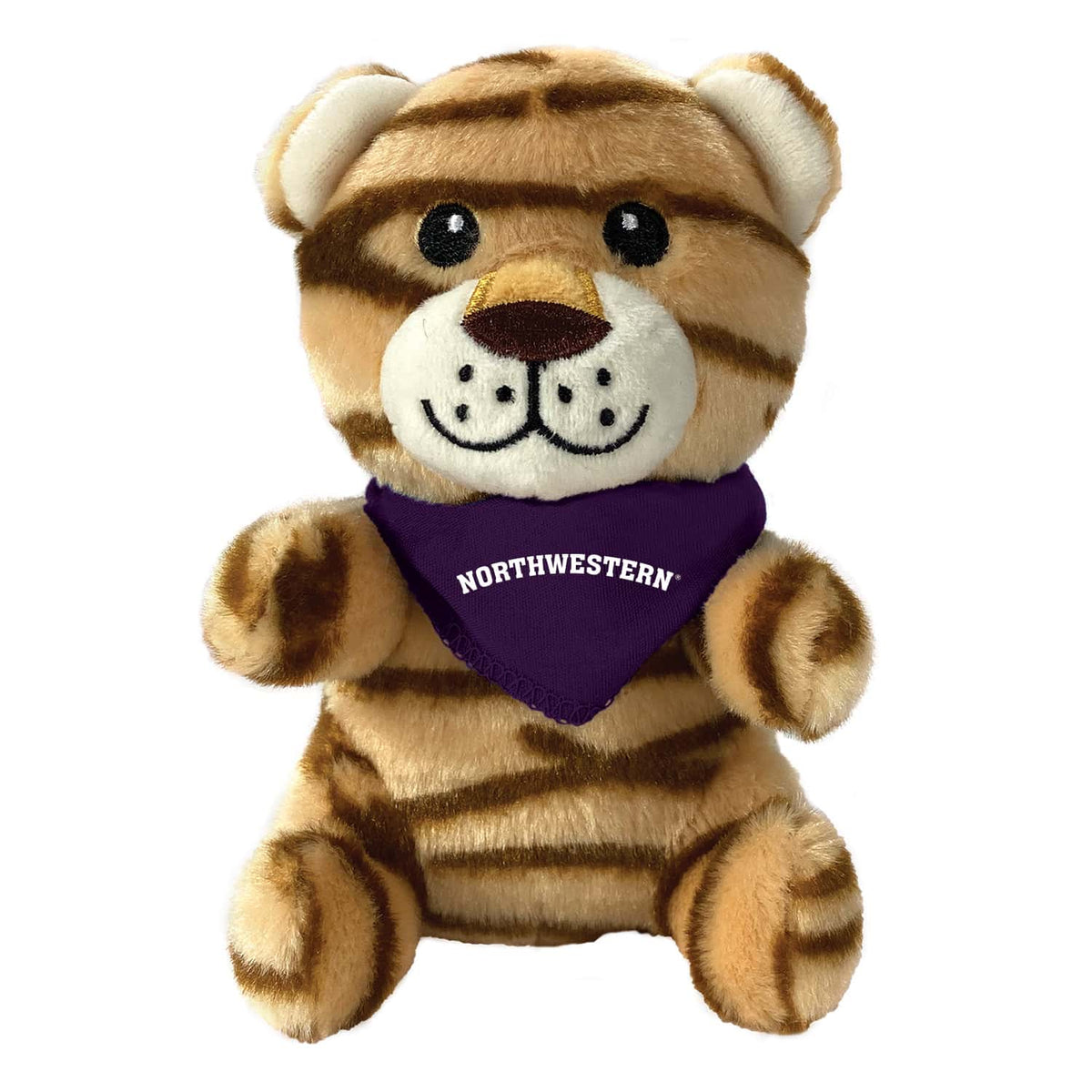 Northwestern University Wildcats Little Bodies Tiger Wearing Purple "Northwestern" Bandana