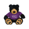Northwestern I Kellogg Scout Black Teddy Bear Wearing Purple "Northwestern I Kellogg" Tee Shirt