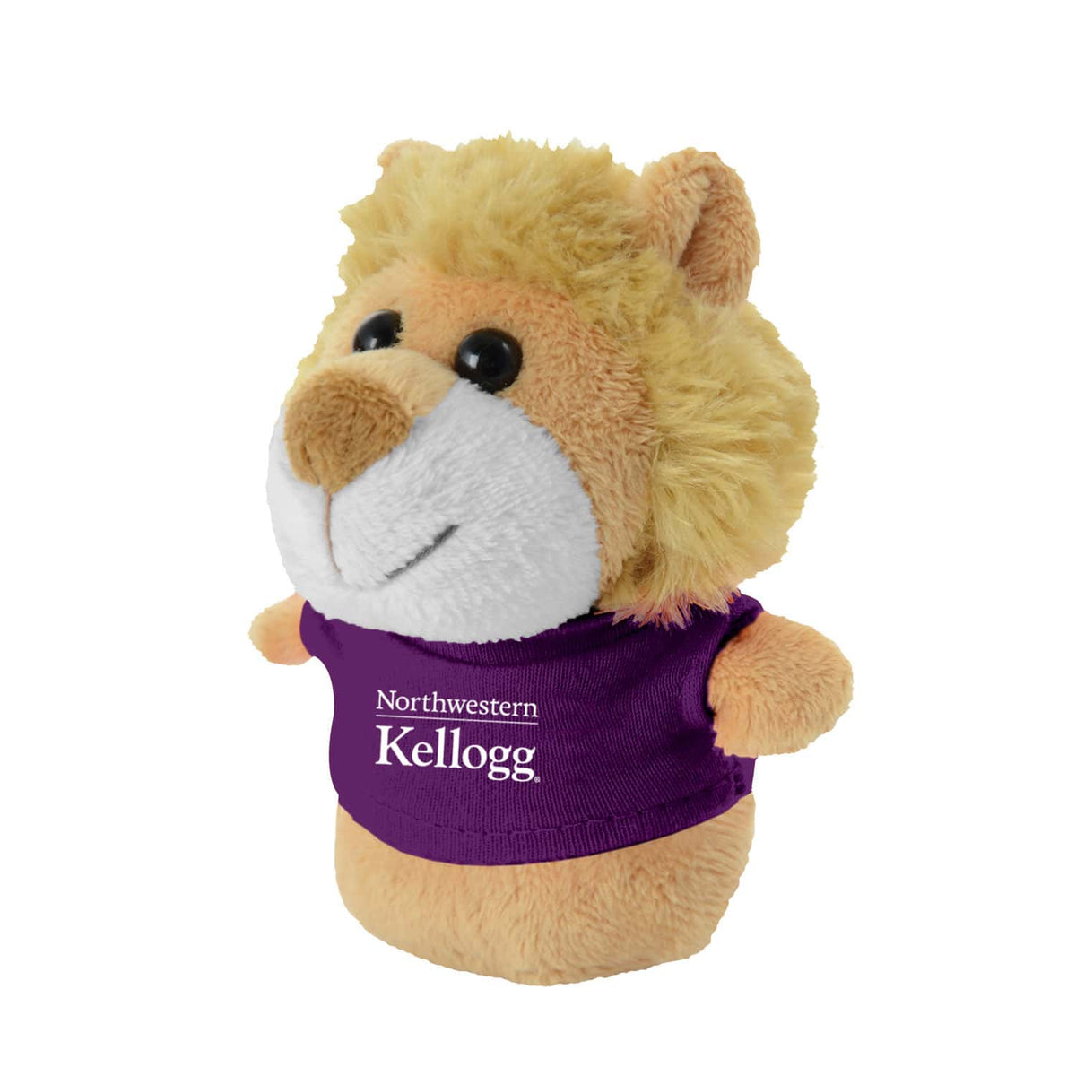 Northwestern I Kellogg Wild Bunch Shorties Plush Lion Wearing Purple "Northwestern I Kellogg" Tee Shirt