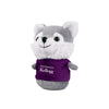 Northwestern I Kellogg Wild Bunch Plush Wildcat Wearing Purple "Northwestern I Kellogg" Tee Shirt