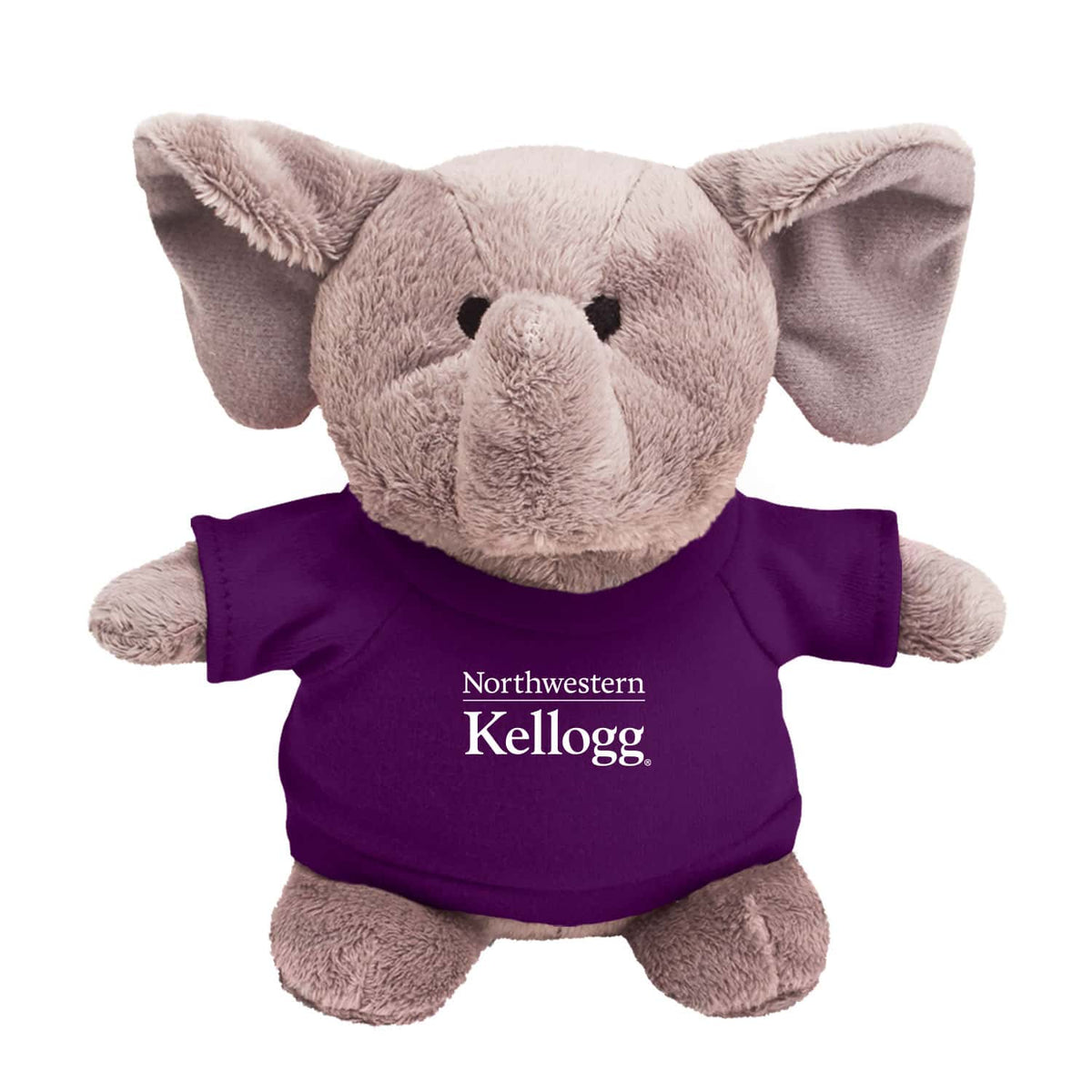 Northwestern I Kellogg Bean Bag Buddies Elephant Wearing Purple "Northwestern I Kellogg" Tee Shirt