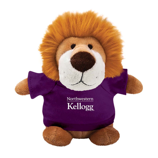 Northwestern I Kellogg Bean Bag Buddies Lion Wearing Purple "Northwestern I Kellogg" Tee Shirt