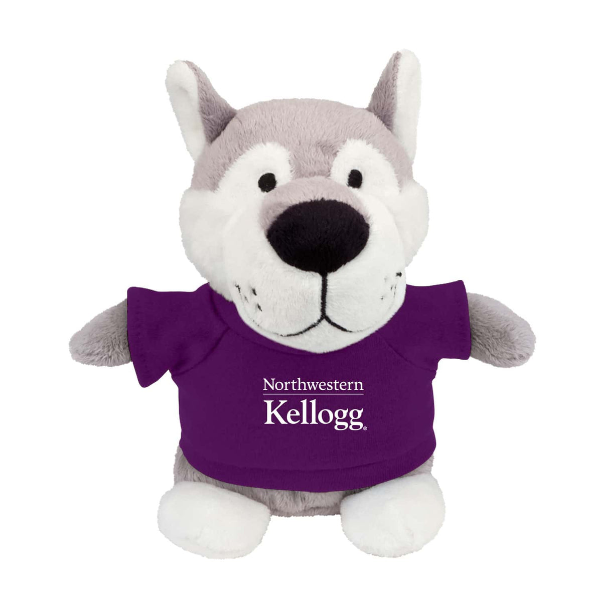Northwestern I Kellogg Bean Bag Buddies Wildcat Wearing Purple "Northwestern I Kellogg" Tee Shirt