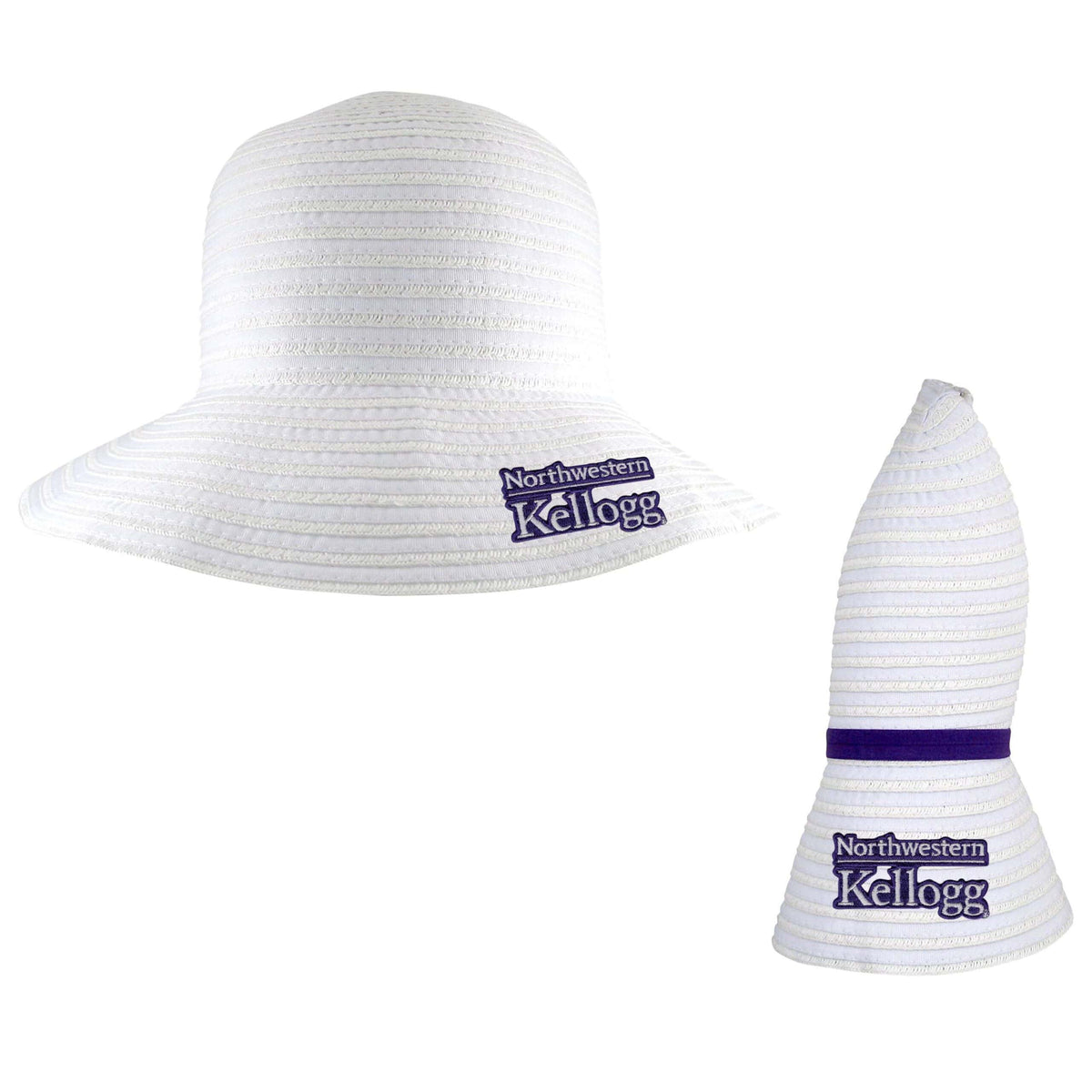 Northwestern I Kellogg Amelia White Collapsible Sun Hat