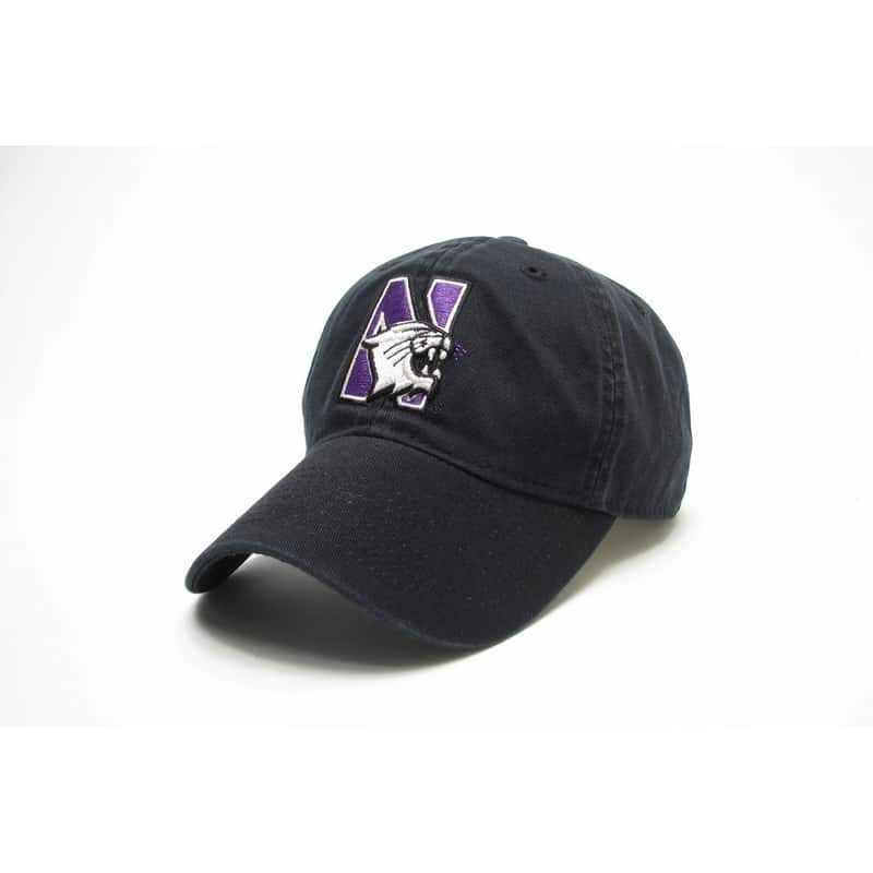 Northwestern Wildcats Legacy Unconstructed Adjustable Black Hat with N-Cat Design