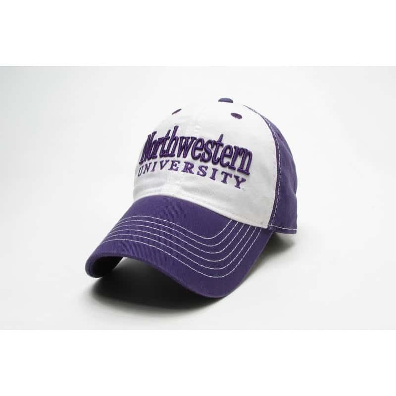 Northwestern Wildcats Legacy Unconstructed Adjustable Purple/White Freshman Hat with Straight Northwestern University Design