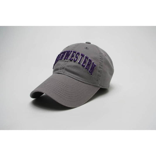 Northwestern Wildcats Legacy Unconstructed Adjustable Dark Grey Hat with Arched Northwestern Design