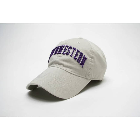 Northwestern Wildcats Legacy Unconstructed Adjustable Almond Cream Hat with Arched Northwestern Design