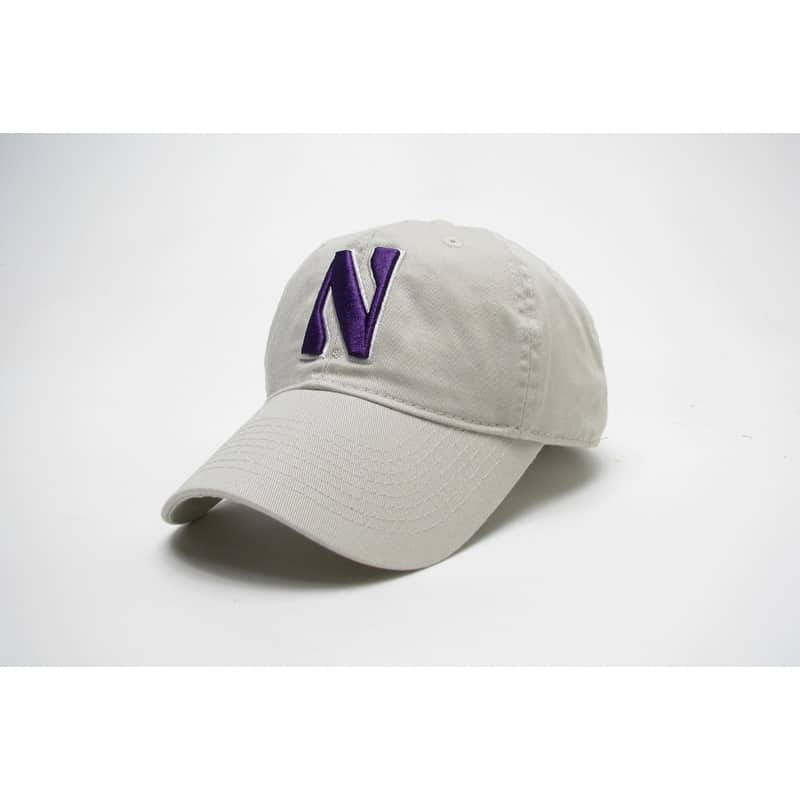 Northwestern Wildcats Legacy Unconstructed Adjustable Almond Cream Hat with Stylized N Design-2