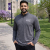 Northwestern I Kellogg Antigua Men's Hunk Black Heather 1/4 Zip Pullover-2