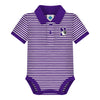 Northwestern University Wildcats Infant Purple & White Stripped Polo Bodysuit Onesie with a Collar