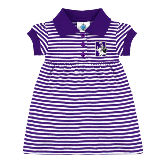 Northwestern University Wildcats Purple & White Stripped Dress/Bloomer