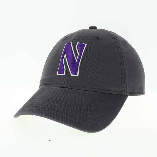 Northwestern University Wildcats Legacy Unconstructed Adjustable Black Hat with Stylized N Design-3