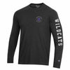 Northwestern University Wildcats Men's Black Long Sleeve Tee Shirt with Three Location Print