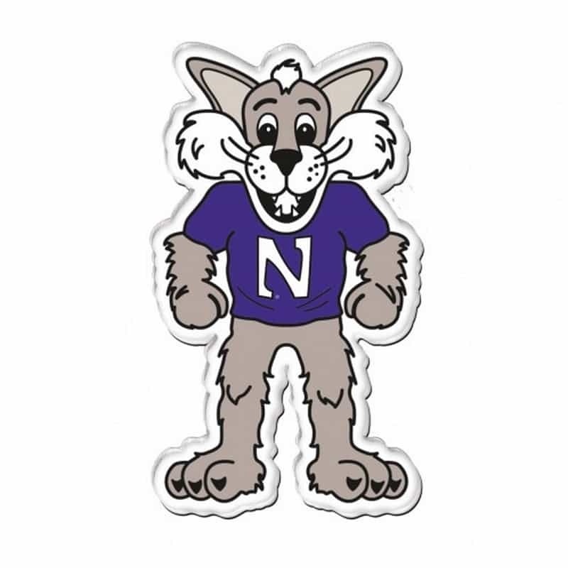 Northwestern University Wildcats Premium Acrylic Refrigerator Magnet with Willie the Wildcat Design