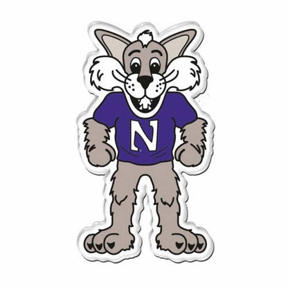 Northwestern University Wildcats Premium Acrylic Refrigerator Magnet with Willie the Wildcat Design