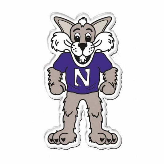 Northwestern University Wildcats Premium Acrylic Refrigerator Magnet with Willie the Wildcat Design