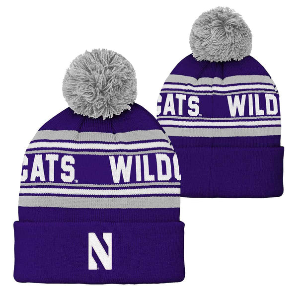 Northwestern University Wildcats Kids Knit Hat with Pom