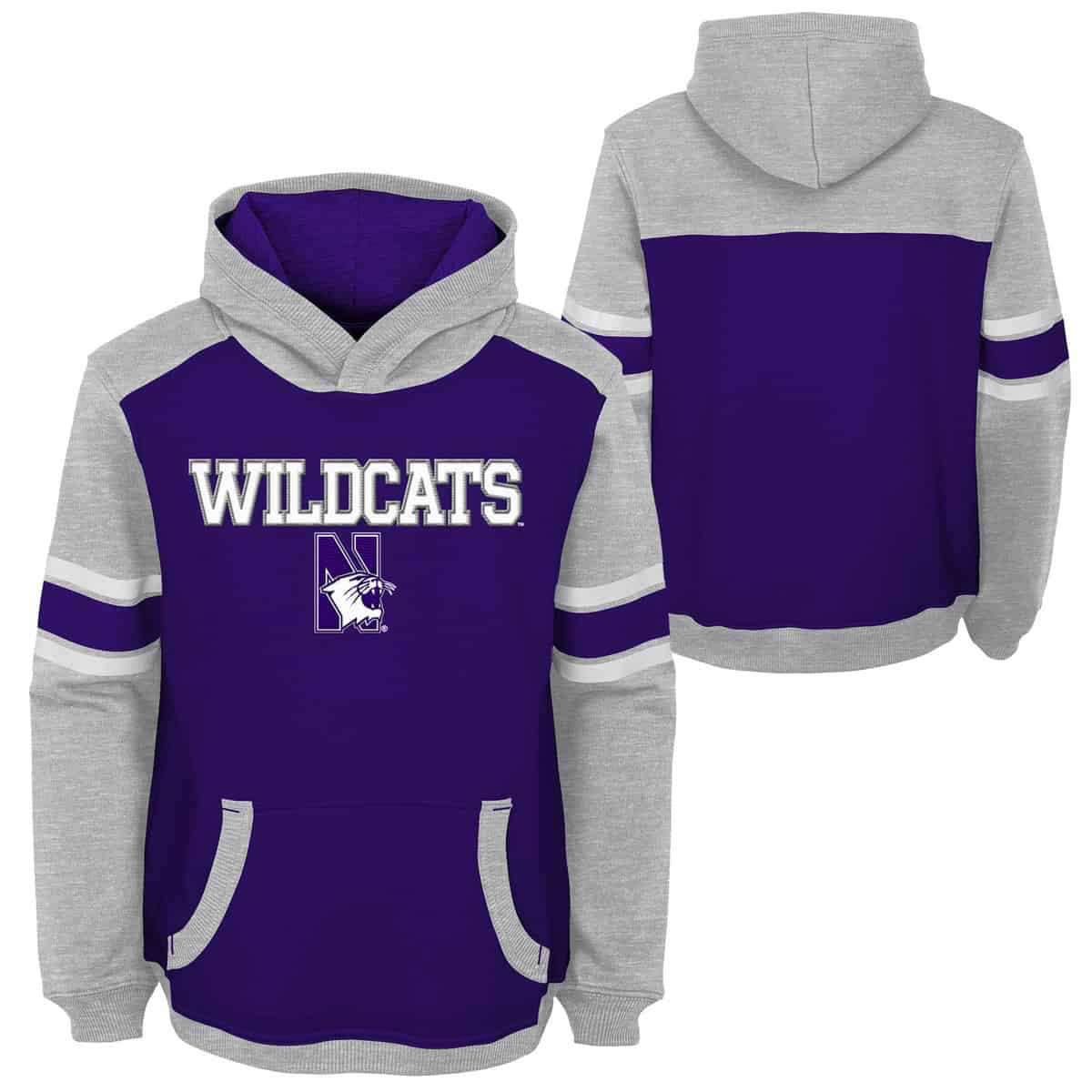 Northwestern University Wildcats Youth Two Tone Purple & Grey Hooded Sweatshirt