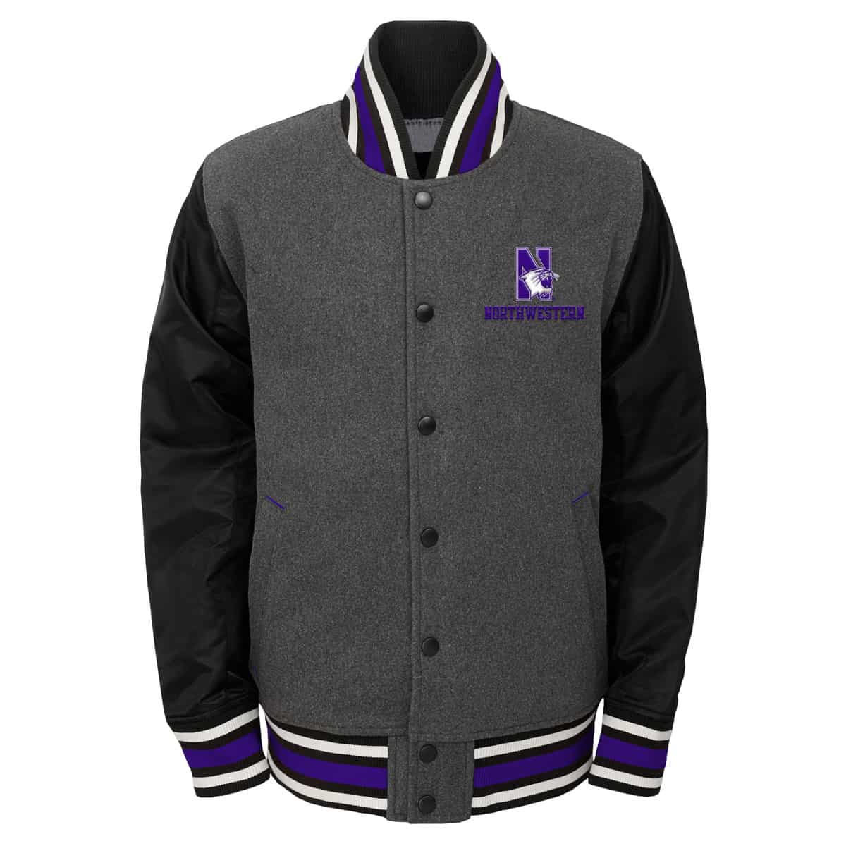 Northwestern University Wildcats Youth Quilt Lined Letterman Style Jacket