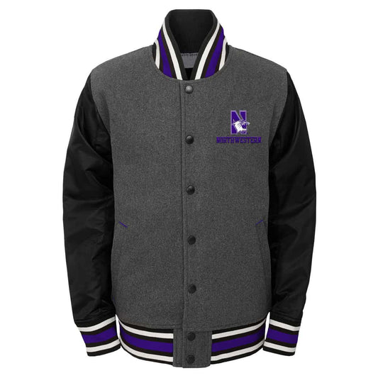 Northwestern University Wildcats Youth Quilt Lined Letterman Style Jacket