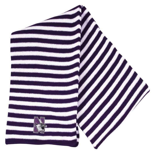 Northwestern University Wildcats Purple/White Micro-stripped Knit Scarf