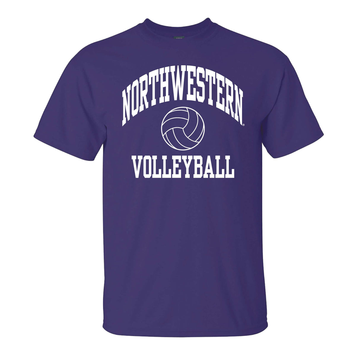 Northwestern University Wildcats Men's MV Purple Classic Tee with Northwestern Volleyball Design