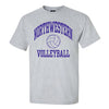 Northwestern University Wildcats Men's MV Heather Grey Classic Tee with Northwestern Volleyball Design