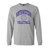 Northwestern University Wildcats Men's MV Heather Grey Classic Long Sleeve Tee with Northwestern Volleyball Design