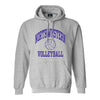 Northwestern University Wildcats Men's MV Fundamental Fleece Heather Grey Hooded Sweatshirt with Northwestern Volleyball Design