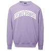 Northwestern University Wildcats Men's MV Fundamental Stardust (Lilac-Lavender) Purple Crewneck Sweatshirt with One Color Arch Design