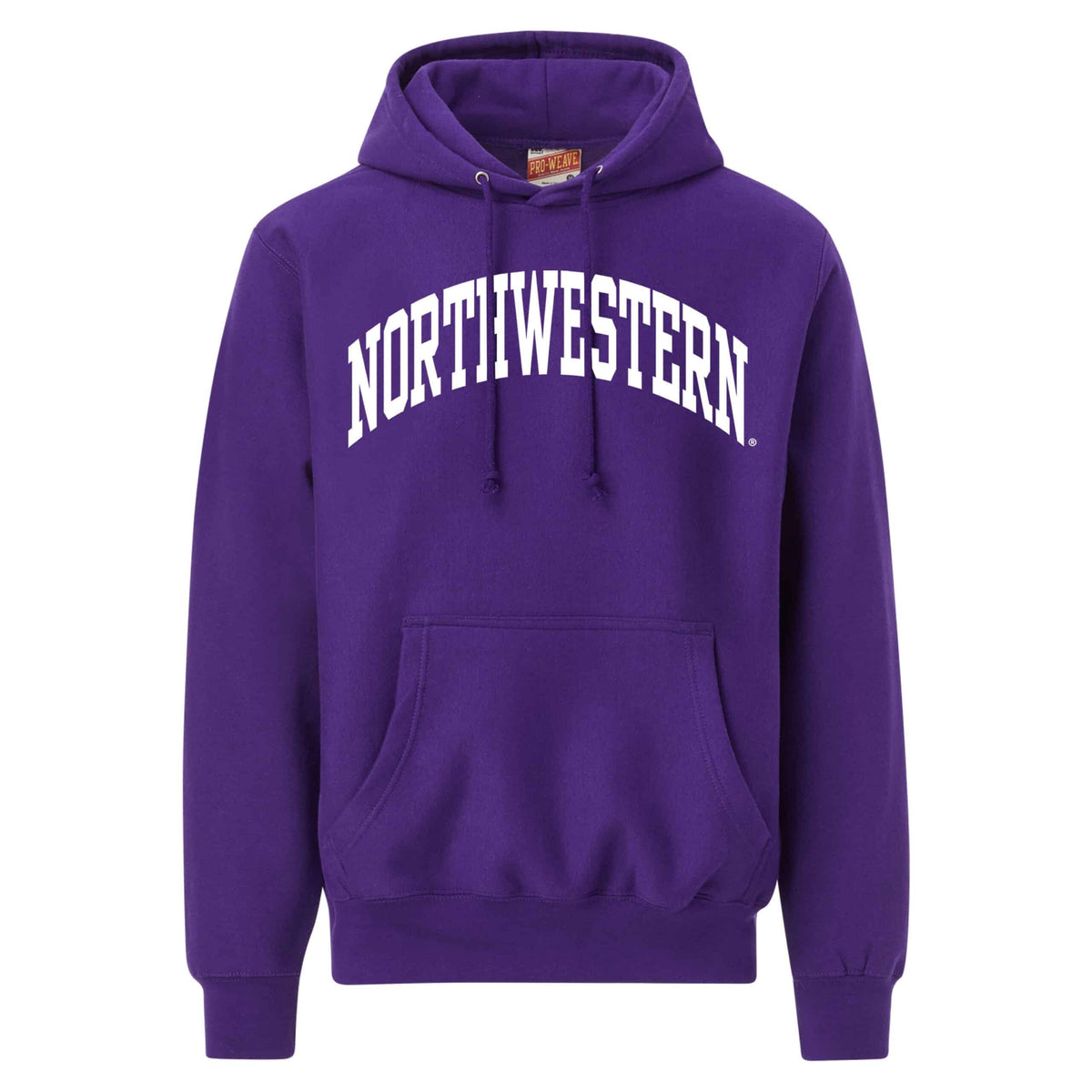 Northwestern University Wildcats Men's MV Super-Heavy Pro-Weave Fleece Purple Hooded Sweatshirt with One Color Arch Design