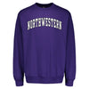Northwestern University Wildcats Men's MV Fundamental Fleece Purple Crewneck Sweatshirt with Two Color Arch Design