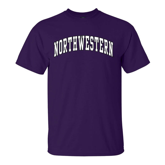 Northwestern University Wildcats Men's MV Purple Classic Tee with Two Color Arch Design