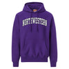 Northwestern University Wildcats Men's MV Super-Heavy Pro-Weave Fleece Purple Hooded Sweatshirt with Two Color Arch Design