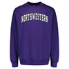 Northwestern University Wildcats Men's MV Pro-Weave Super-Heavy Purple Crewneck Sweatshirt with Two Color Arch Design