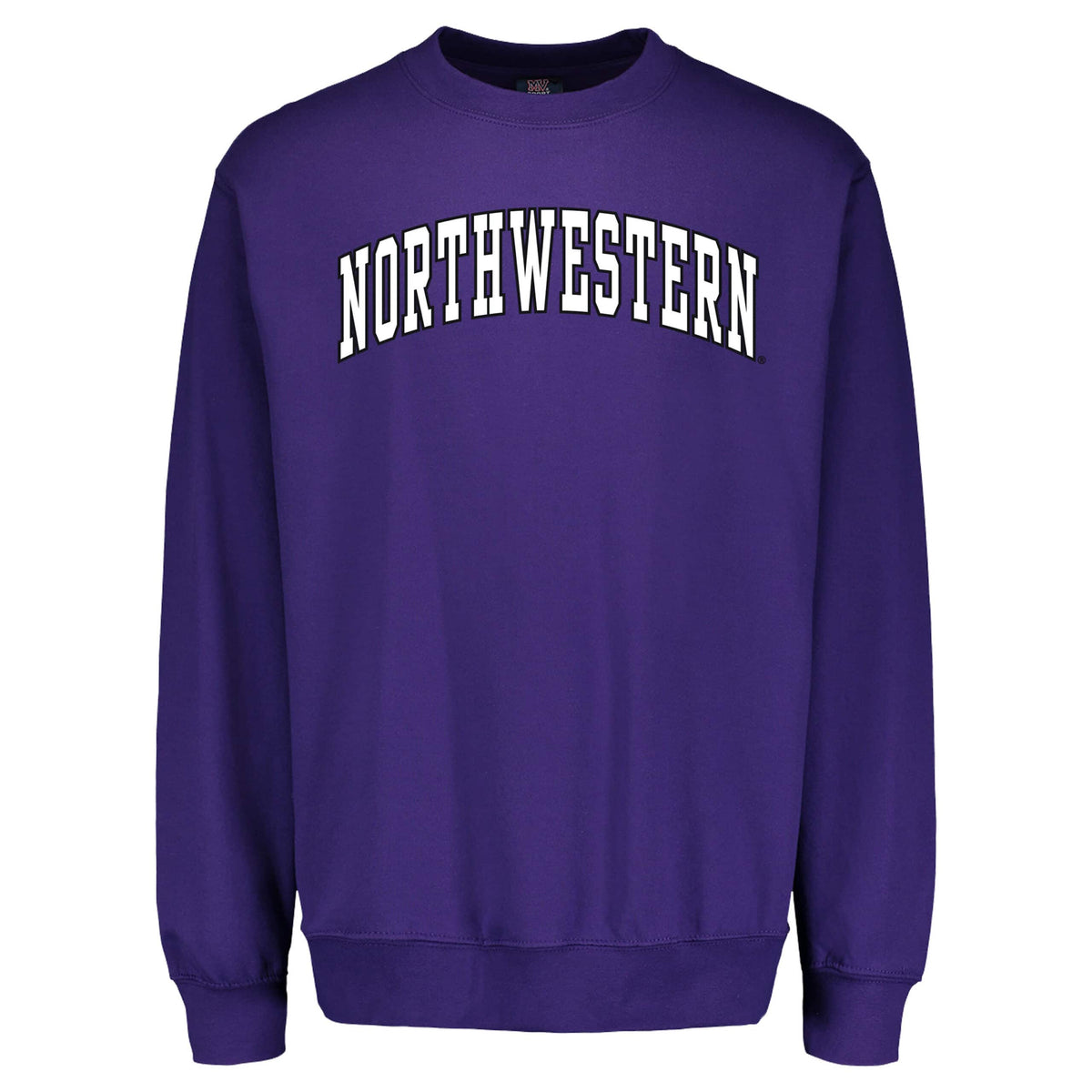 Northwestern University Wildcats Men's MV Pro-Weave Super-Heavy Purple Crewneck Sweatshirt with Two Color Arch Design