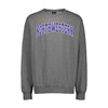 Northwestern University Wildcats Men's MV Fundamental Fleece Graphite Crewneck Sweatshirt with Two Color Arch Design