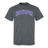 Northwestern University Wildcats Men's MV Charcoal Heather Classic Tee with Two Color Arch Design