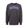 Northwestern University Wildcats Men's MV Pro-Weave Super-Heavy Charcoal Crewneck Sweatshirt with Two Color Arch Design