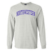 Northwestern University Wildcats Men's MV Marble Heather Classic Long Sleeve Tee with Two Color Arch Design