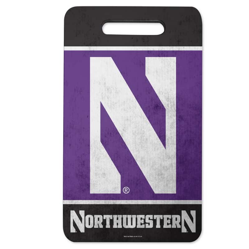 Northwestern University Wildcats Purple & Black Seat Cushion - Gardening Kneel Pad with Stylized N Design 10"x17"