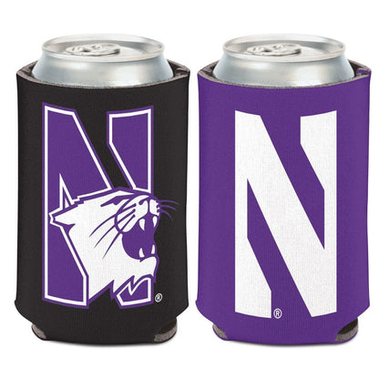 Northwestern University Wildcats Dual Color Dual Logo 2-Sided Print Can Cooler 12oz.