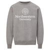 Northwestern University Wildcats Men's MV Pro-Weave Super-Heavy Graphite Crewneck Sweatshirt with Seal Design in White