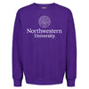 Northwestern University Wildcats Men's MV Pro-Weave Super-Heavy Purple Crewneck Sweatshirt with Seal Design