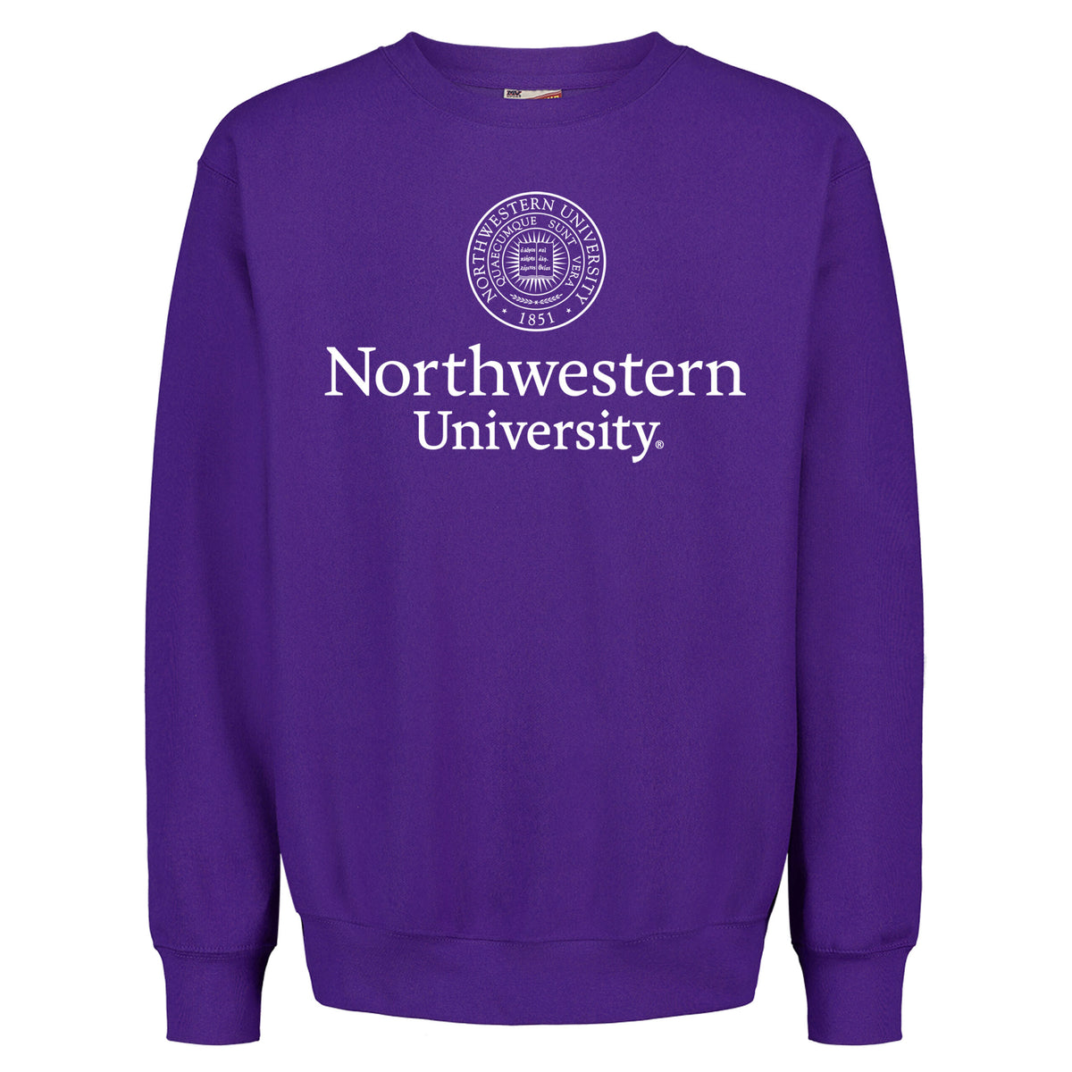 Northwestern University Wildcats Men's MV Pro-Weave Super-Heavy Purple Crewneck Sweatshirt with Seal Design