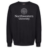 Northwestern University Wildcats Men's MV Pro-Weave Super-Heavy Black Crewneck Sweatshirt with Seal Design