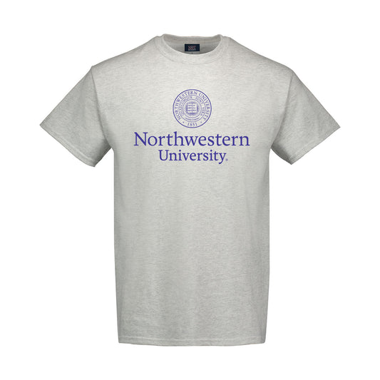 Northwestern University Wildcats Men's MV Marble Heather Classic Tee with Seal Design
