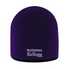 Northwestern I Kellogg Bright Stripe Purple Knit Beanie Hat with Black Edge